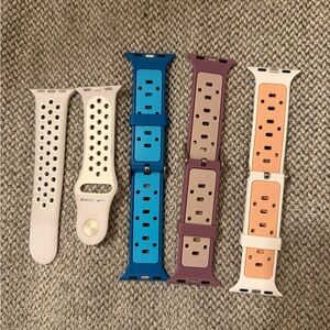 Lot of 4 Apple Watch bands fits 38, 40, 41,42 Includes one Nike band
